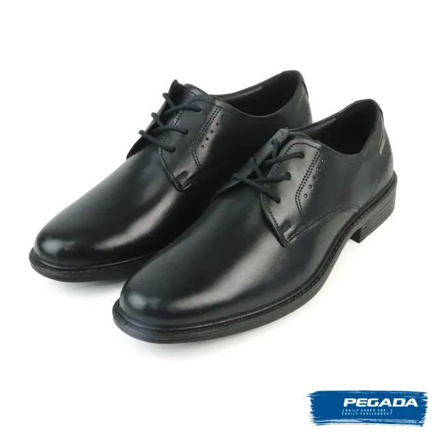 【PEGADA】巴西真皮綁帶德比鞋 黑色(125355-BL)
