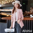 【Alishia】韓版時編織格紋時髦修身西裝外套 S-4XL(現+預  粉 / 白 / 藍)
