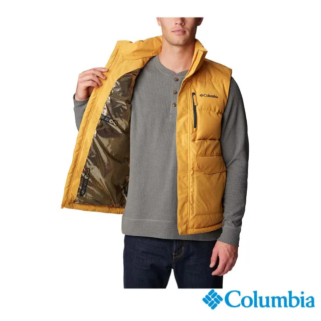 【Columbia 哥倫比亞 官方旗艦】男款-Marquam Peak Fusion™Omni-Heat金鋁點極暖背心-黃色(UWE88850YL/HF)