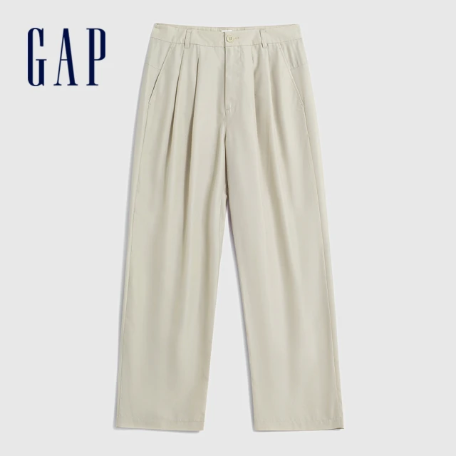 GAP 男裝 商務寬鬆西裝褲-米黃色(888535)