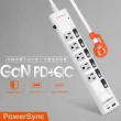 【PowerSync 群加】6開5插防雷擊 GaN PD快充 25W USB+Type C延長線/1.8m(TS65Q918)