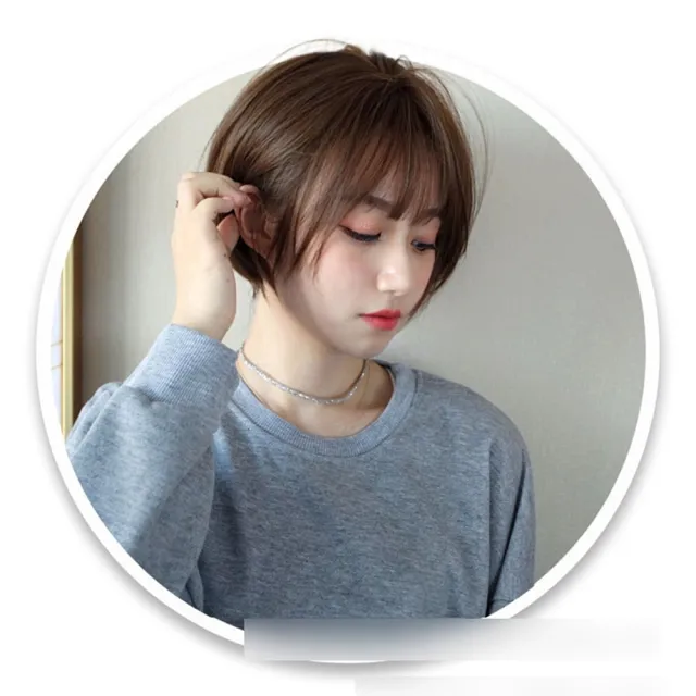 【米蘭精品】現貨+預購 女假髮整頂真髮短假髮透氣假髮片輕量免打理隱形增髮整頂假髮(波波頭2色74gg30)