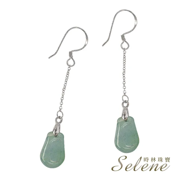 【鑫運來】◎簡約長鍊翡翠耳環(A貨翡翠顏色隨機出貨)