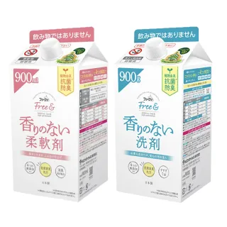 【日本FaFa】FREE無添加系列濃縮洗衣精/柔軟精補充盒900g(無香料/無著色劑)