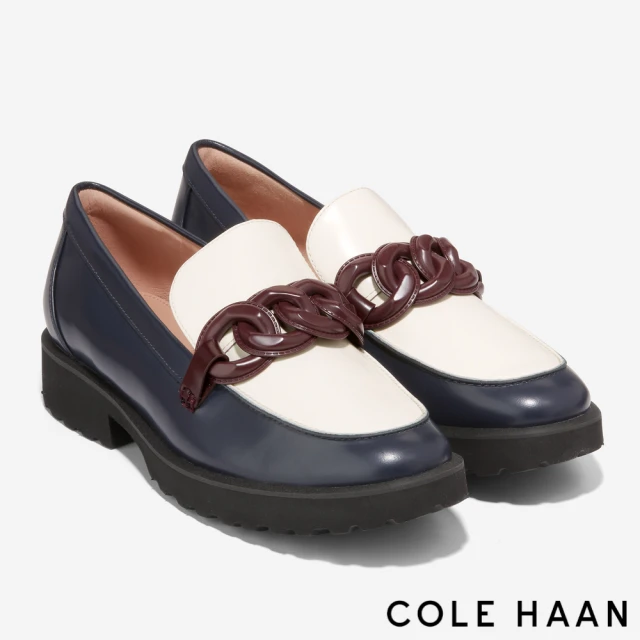 Cole HaanCole Haan GENEVA CHAIN 樂福鞋(海軍藍特調象牙色-W27249)