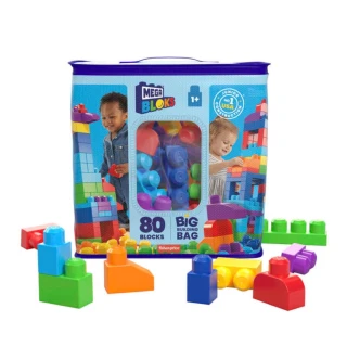 【Mega Bloks 美高積木】Mega Bloks美高積木80片積木袋(藍)