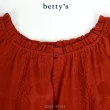 【betty’s 貝蒂思】古典花漾刺繡下擺鬆緊抽皺落肩上衣(共四色)