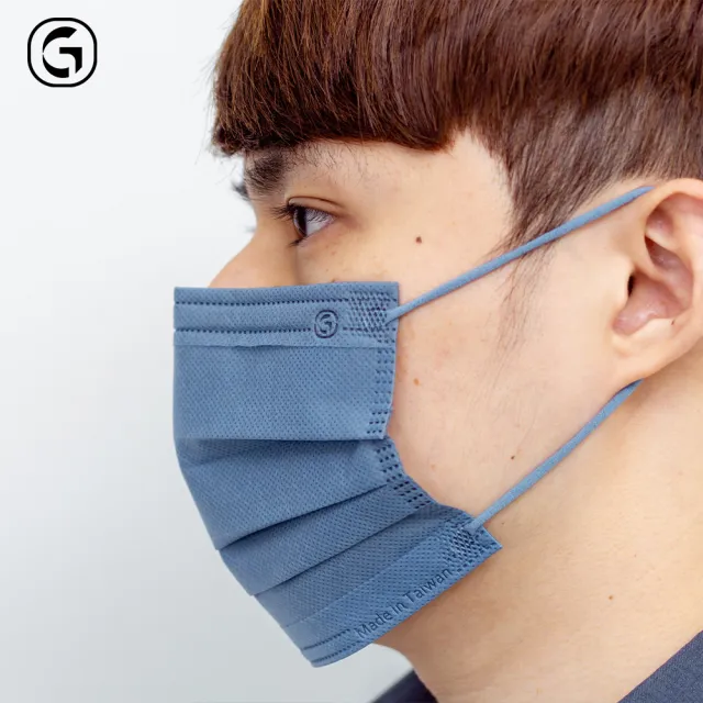 【鉅瑋】醫療口罩X北歐藍-純色系列-50片/盒(成人雙鋼印口罩 平面口罩 MIT 臺灣製造)