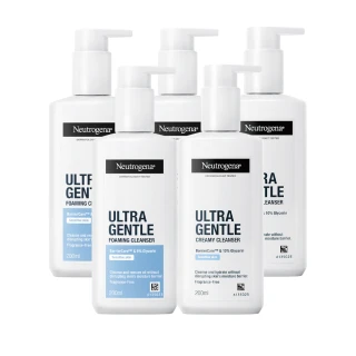 【Neutrogena 露得清】極致呵護系列洗顏露200ml_溫和修護/滋潤加護任選5入組(洗面乳/洗面露)