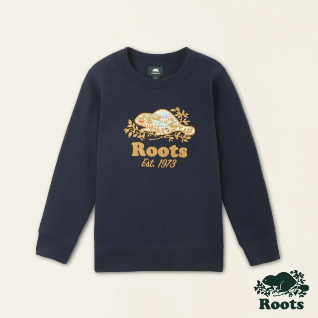 Roots Roots 小童-經典傳承系列 海狸圓領上衣(灰