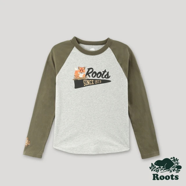 RootsRoots Roots 大童-經典傳承系列 動物長袖上衣(灰色)