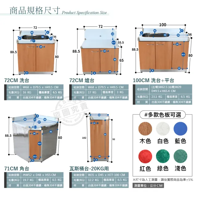 【Abis】客製商品-豪華升級款不鏽鋼二件組系統櫥櫃-角台+瓦斯桶台/流理台/收納廚具-多款門板可選(桶身304)