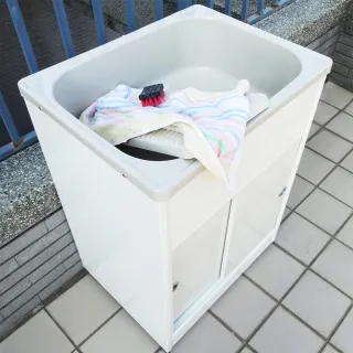 【Abis】日式穩固耐用ABS櫥櫃式中型塑鋼洗衣槽(雙門-1入)