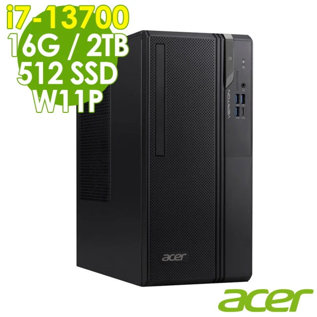 ACER 宏碁Acer 宏碁 i7 十六核商用電腦(VS2715G/i7-13700/16G/2TB HDD+512G SSD/W11P)