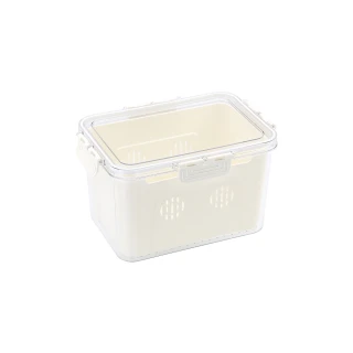 【生活采家】加厚瀝水保鮮盒2入組(高款3L)