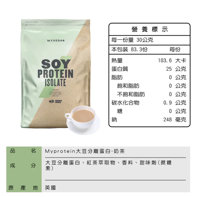 【MYPROTEIN】大豆分離蛋白2.5KG(多口味可選)