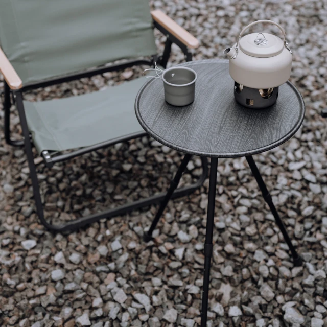 E-Pin 逸品生活 戶外露營鋁合金伸縮桌腳摺疊圓桌(野營 