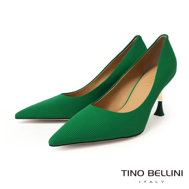 TINO BELLINI 貝里尼 尖頭素面異材質拼接高跟鞋F