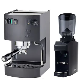 【BEZZERA】貝澤拉HOBBY 家用半自動咖啡機110V-霧黑色+WPM ZD-17OD磨豆機 110V-霧黑(HG1194MBK+HG7302MBK)