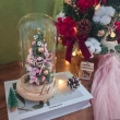 【KIRA與花花藝】聖誕獻禮．永生花聖誕樹LED玻璃罩大款-浪漫粉(夜燈/聖誕禮物/聖誕節/交換禮物/聖誕樹)