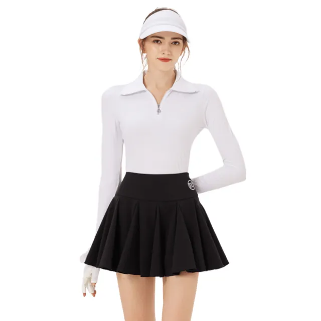【BLKTEE GOLF】出清特價 高腰蓬蓬裙-黑(高爾夫女裙 百褶裙 短裙 A字裙)