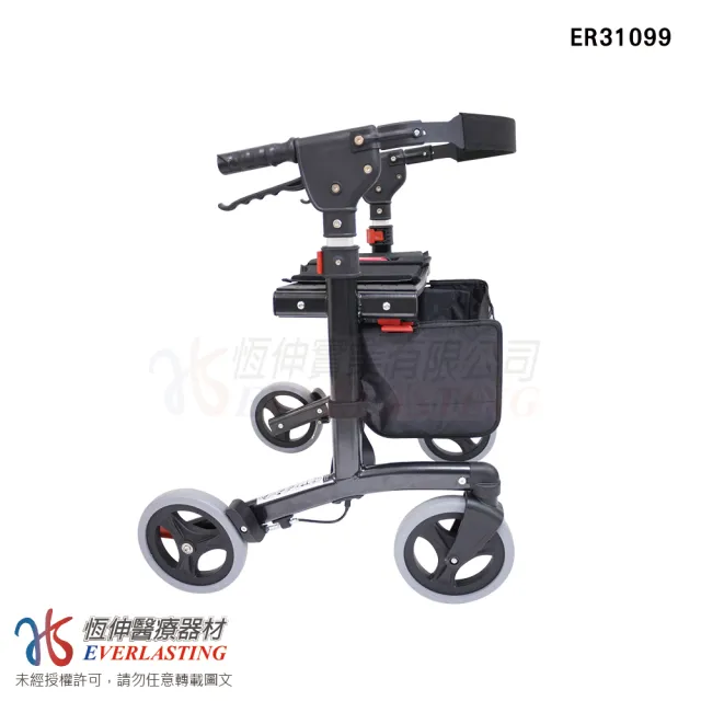 【恆伸醫療器材】ER-31099 GOGO購 鋁合金 帶輪 助步車 買菜車 步行輔助車(座高54cm/顏色隨機出貨)