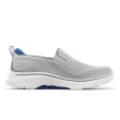 【SKECHERS】健走鞋 Go Walk 7-Proctor 2 男鞋 灰 藍 懶人鞋 針織 休閒鞋 套入式(216637-GYBL)