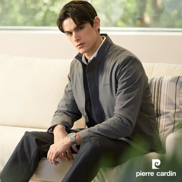 【pierre cardin 皮爾卡登】男款 都會休閒立領鋪棉夾克外套-灰色(5235761-96)