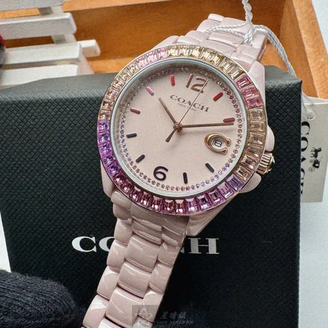 【COACH】COACH蔻馳女錶型號CH00161(粉紅錶面粉紅錶殼粉紅陶瓷錶帶款)
