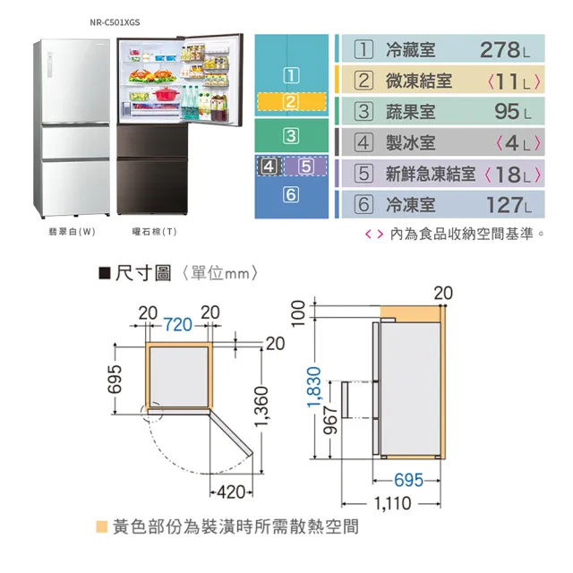 【Panasonic 國際牌】500公升新一級能源效率IOT智慧家電玻璃三門變頻冰箱-白(NR-C501XGS-W)