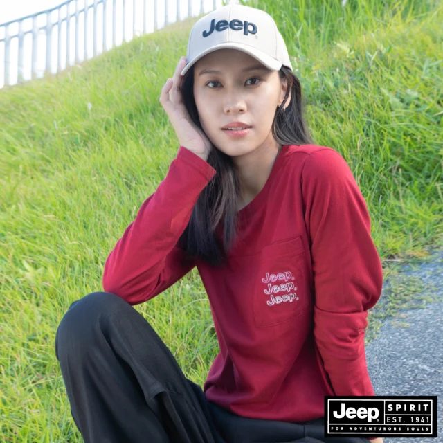 JEEP 女裝 OUTDOOR文字印花短袖T恤(藍色)好評推