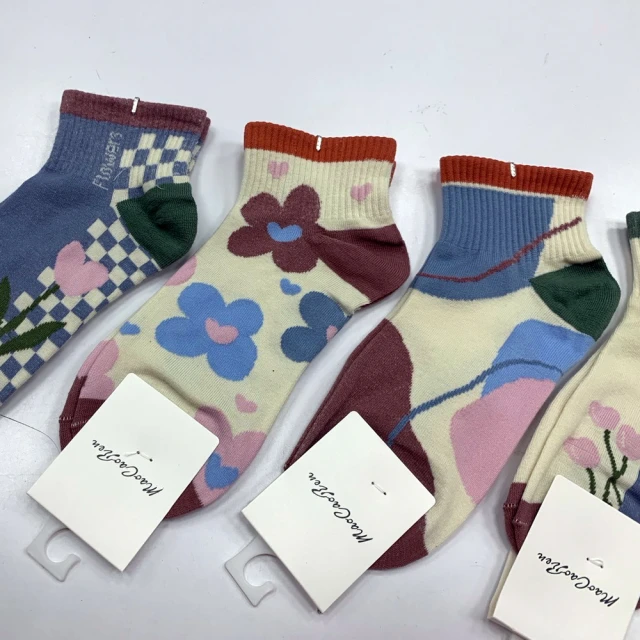 Socks Form 襪子瘋 5雙組-法式復古風100%純棉日系短襪(踝襪/棉襪/船型襪/女襪)