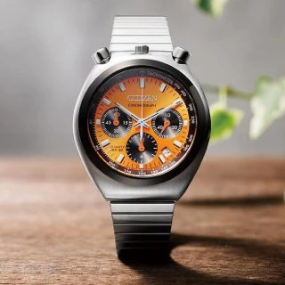 【CITIZEN 星辰】Tsunokurono 50週年復刻熊貓計時腕錶/橘面38mm(AN3660-81X)