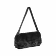 【PUMA】毛毛包 Core Shoulder Bag 肩背 小包 女款 毛絨絨 黑 晚宴包(079872-01)