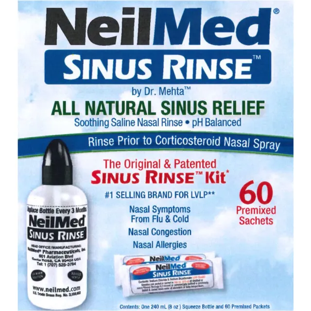 【NeilMed 耐有美】塞那靈洗鼻器 大組合(附60包鹽)