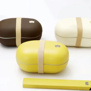 【SABU HIROMORI】日本製WADERN微波豆型雙層便當盒 附束帶(470ml 可洗碗機、3色任選)