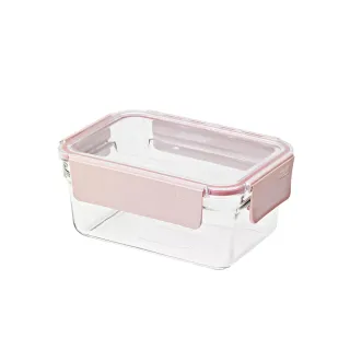 【Glasslock】韓國製烤箱可用強化玻璃櫻花粉保鮮盒-長方形700ml