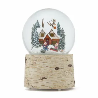 【JARLL 讚爾藝術】溫暖的冬季 燈光水晶球音樂盒 聖誕禮物(生日情人告白 結婚 聖誕禮物 交換禮物 聖誕裝飾)