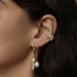 【SHASHI】紐約品牌 ZOE PEARL 細緻金色圓耳環 垂墜式珍珠耳環 2用
