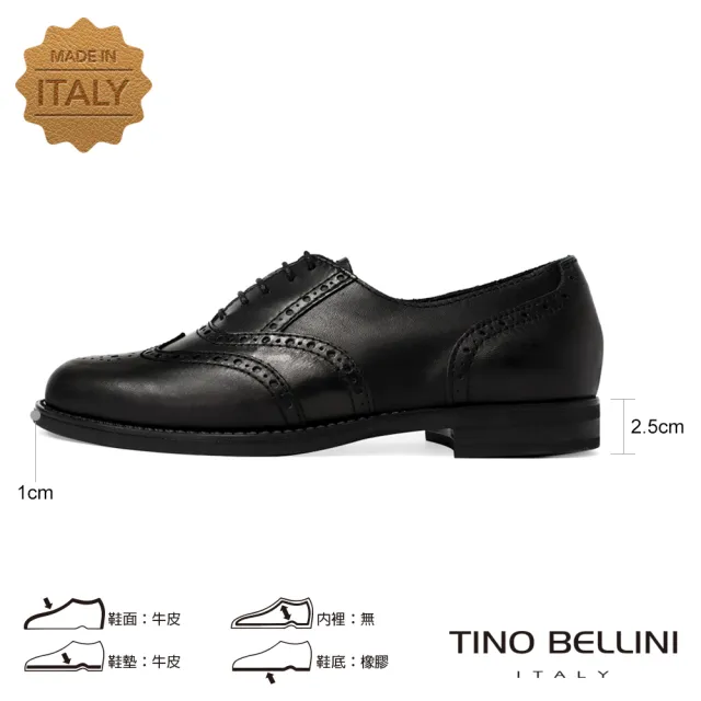 【TINO BELLINI 貝里尼】義大利進口雕花牛津鞋FWHT001B(黑色)