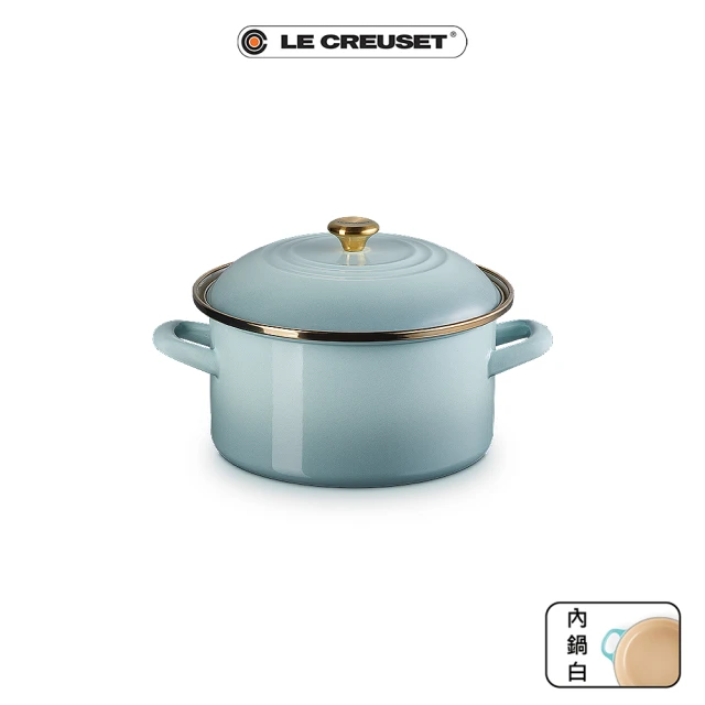 Le Creuset 琺瑯醬汁鍋14cm(海洋之花-金頭) 