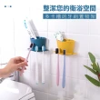 【浴室衛浴】壁掛式多功能牙刷架(無痕貼 防水 廚房 衛浴 收納架 置物 刷具晾曬)