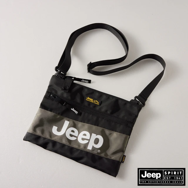 JEEP 品牌LOGO輕型側背包(黑色)優惠推薦