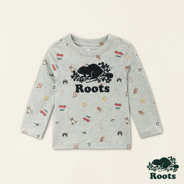 Roots Roots 大童-冬日海狸系列 佳節海狸長袖T恤