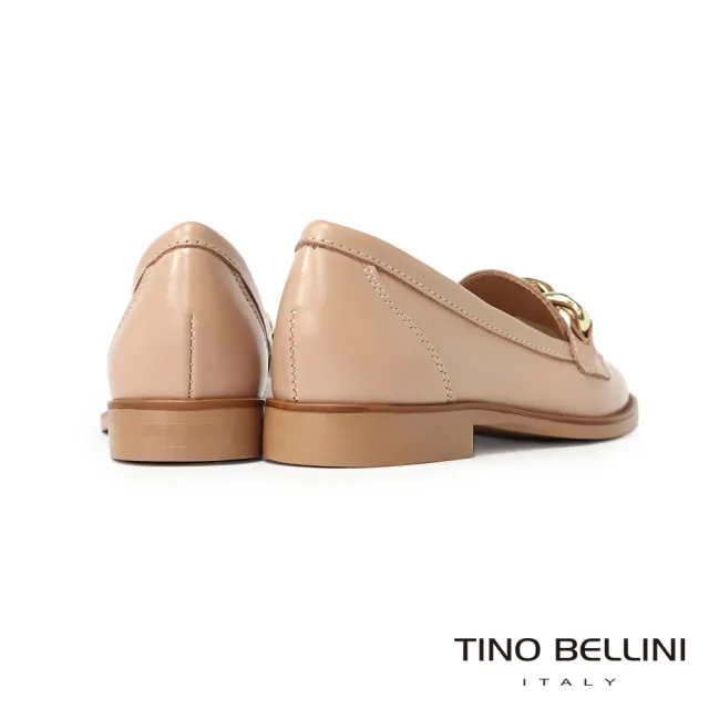 【TINO BELLINI 貝里尼】義大利進口金鎖鏈亮面樂福鞋FYLT024B(裸膚)