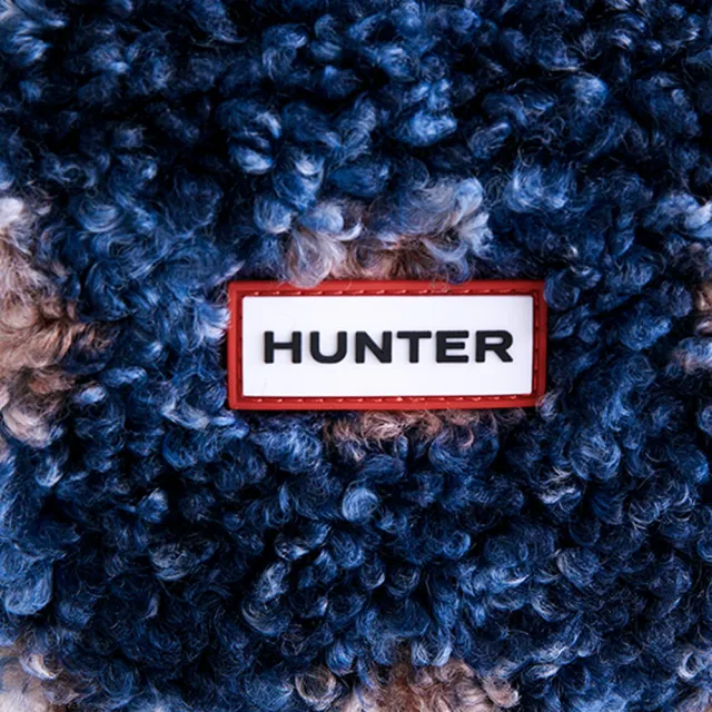 【HUNTER】格紋毛毛手機包(海軍藍)