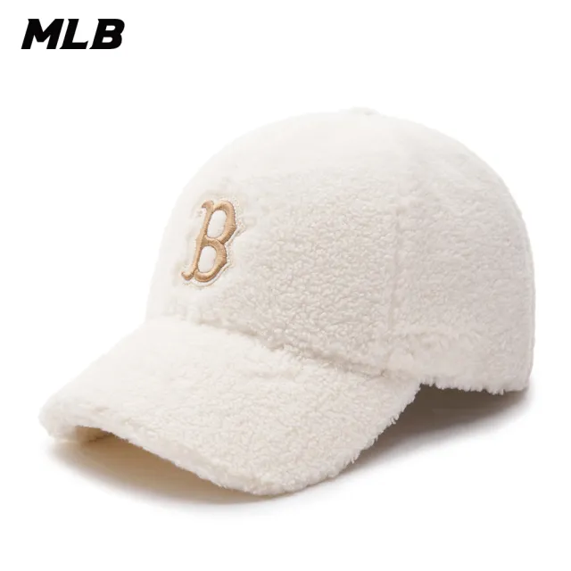【MLB】可調式軟頂棒球帽 FLEECE系列 波士頓紅襪隊(3ACPWF236-43CRD)