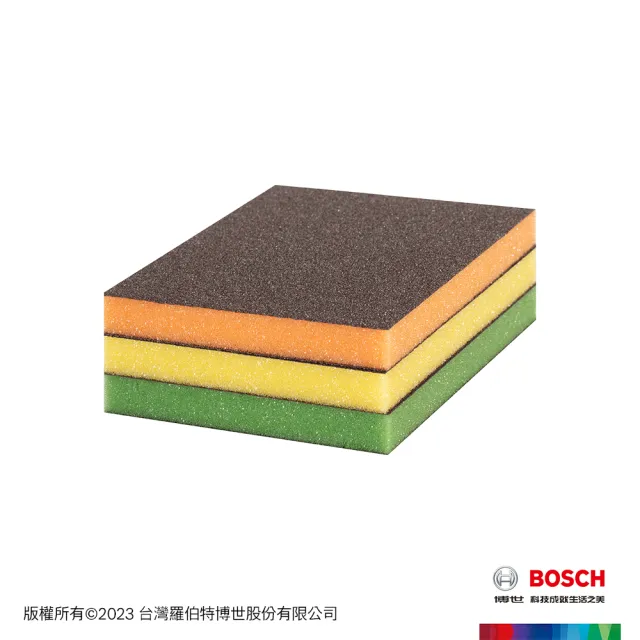 【BOSCH 博世】超耐久海綿砂紙 S473(扁型三件套裝組)