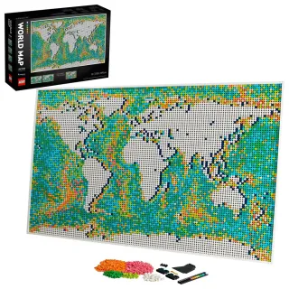 【LEGO 樂高】Art 31203 世界地圖(居家佈置 掛畫 禮物)