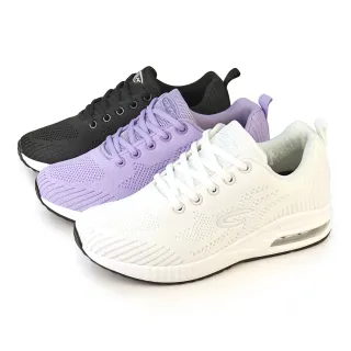 【Pretty】女鞋 厚底休閒鞋 運動鞋 氣墊鞋 綁帶(紫色、白色、黑色)